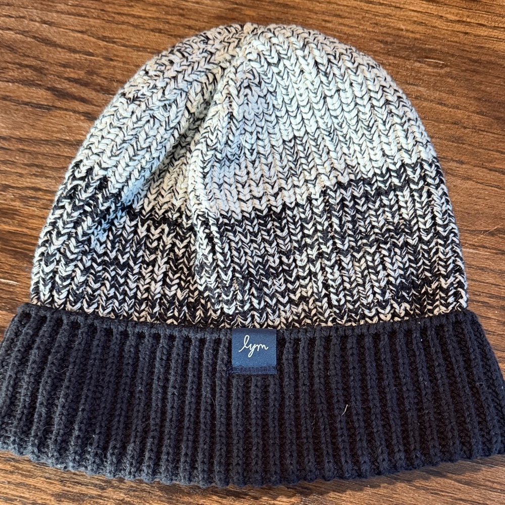 Love Your Melon Knit Beanie in Black and White